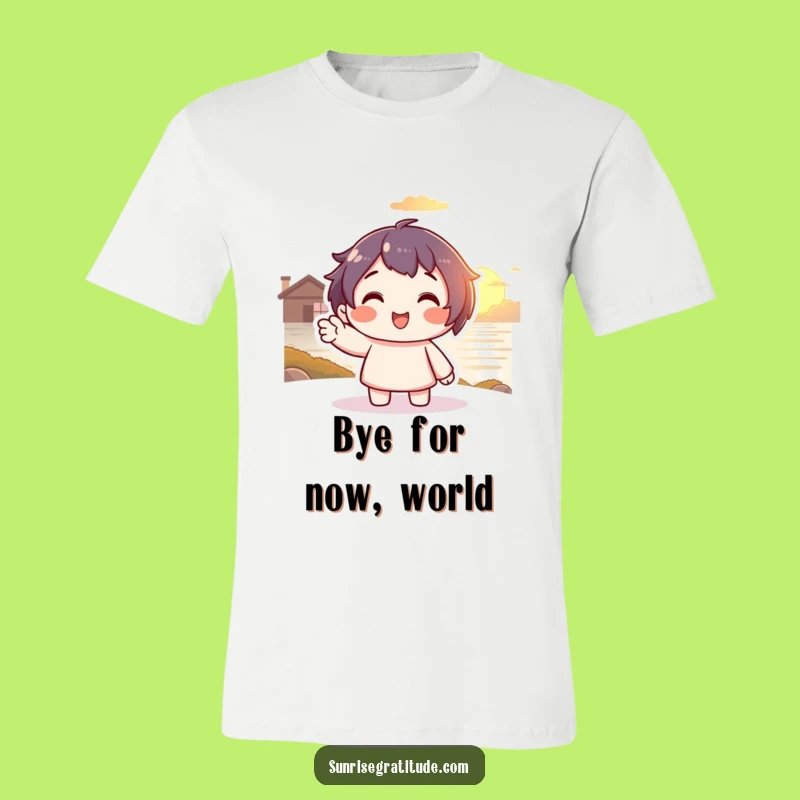 Funny Sunset Wave T-Shirt: Smiling Goodbye, Relaxed Funny Gift!