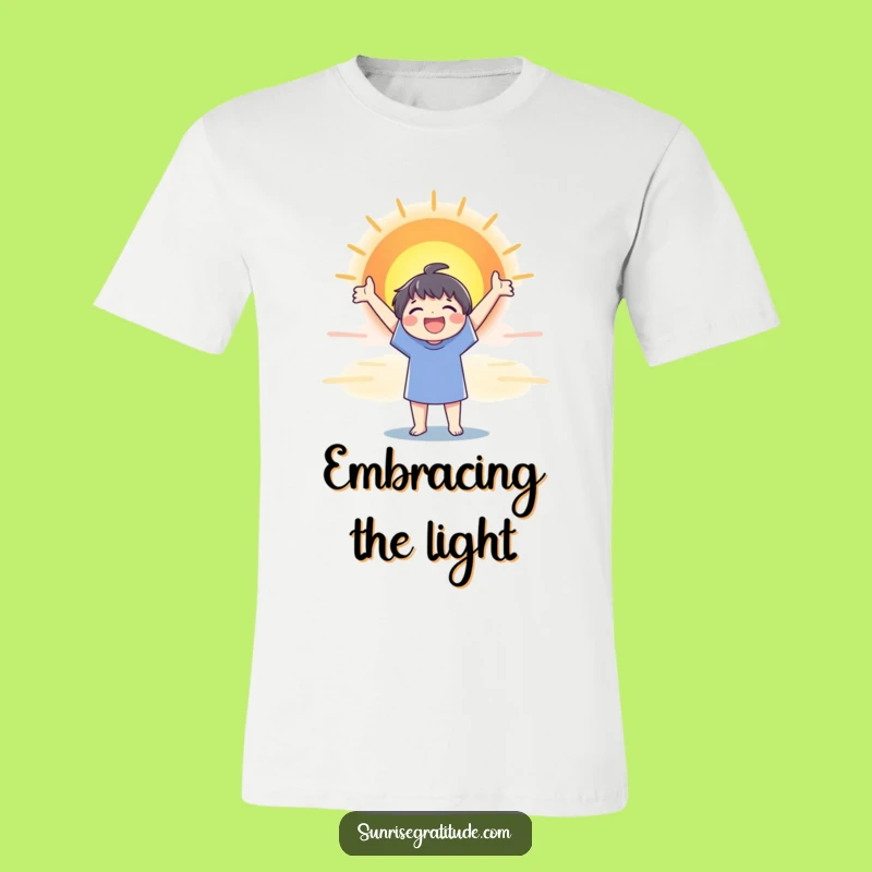 Sunrise Embrace Character T-Shirt: Wear Your Joy with Funny Style!