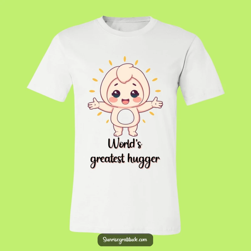 Funny Awakening World T-Shirt: Cheerful Character Embracing Life, Humorous Tee for Happy Souls