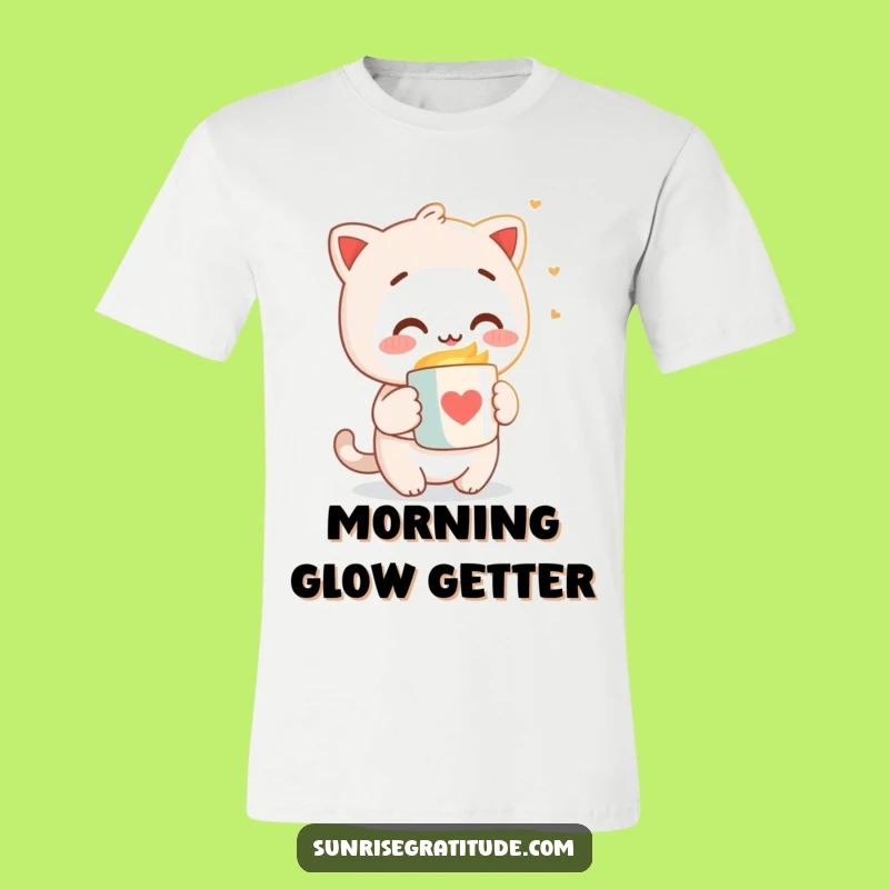 Funny Warm Mug Character T-Shirt - Morning Light Embrace Funny Gift