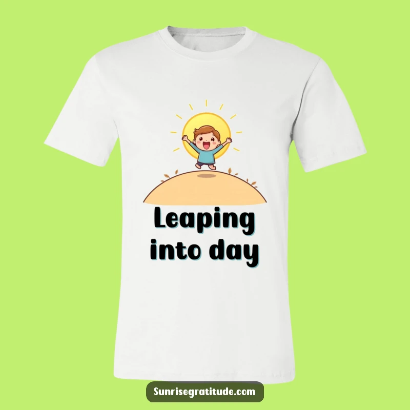 Funny Sunrise Jump T-Shirt - Playful Character Joyful Tee