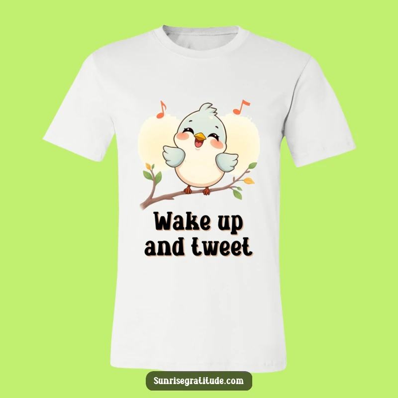 Funny Smiling Bird T-Shirt: Wear Your Joyful Dawn Tune, Humorous Gift for Nature Lovers