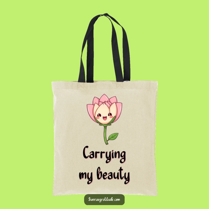 Funny Flower Bud Tote Bag: Carry Graceful Blooms, Chic Humorous Gift for Nature Lovers