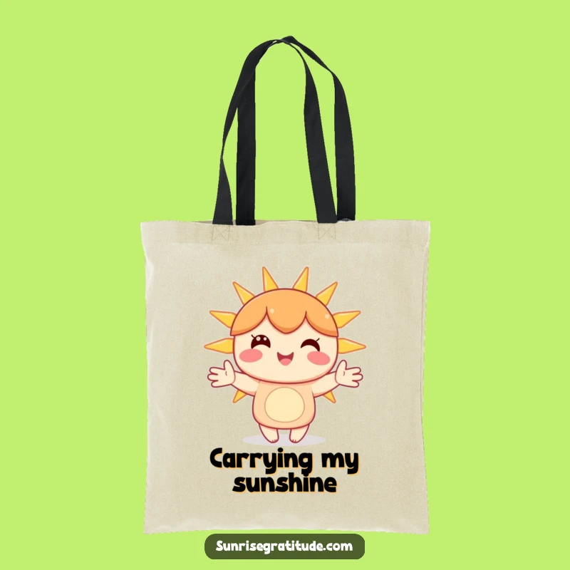 Funny Sunshine Carry All Tote - Happy Character Sunbeam Bag Gift