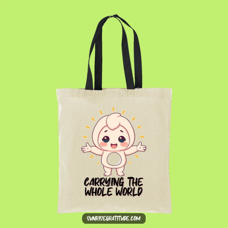 Funny Awakening World Tote Bag: Cheerful Character Carrying Smiles, Stylish Funny Gift for Daily Errands