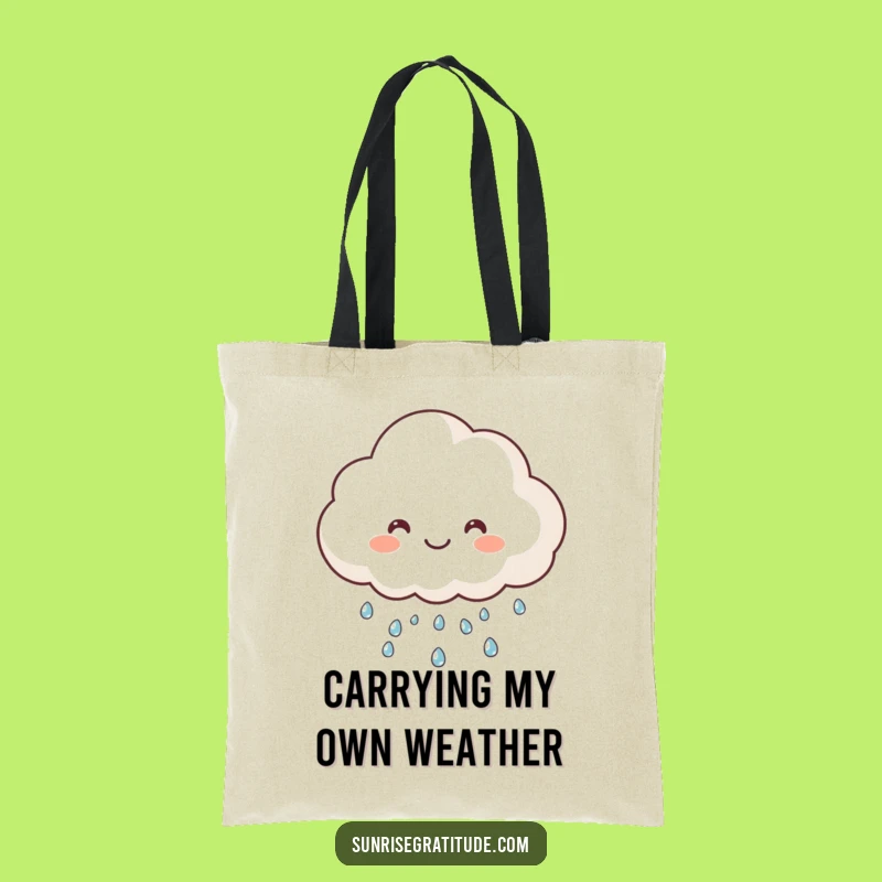 Funny Happy Cloud Tote Bag: Carry Joyful Dew Rain, Chic Humorous Gift for Everyday Adventures