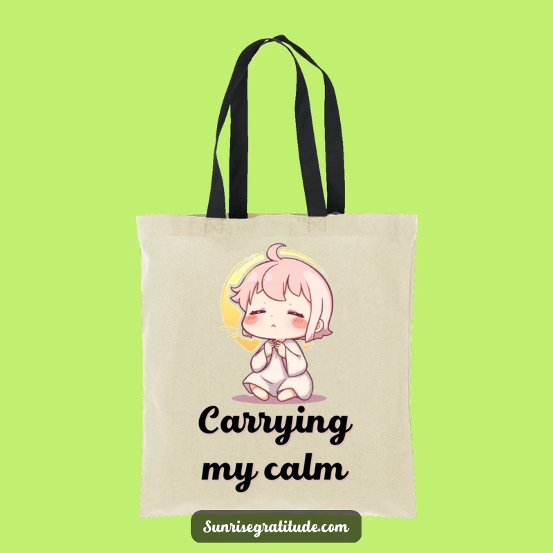 Funny Peaceful Sunrise Exhale Tote Bag: Zen Morning Carrier, Practical Funny Gift