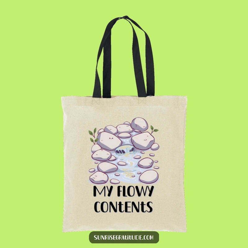 Funny Stream Tote Bag: Carry Serenity, Perfect Gift for Eco-Conscious